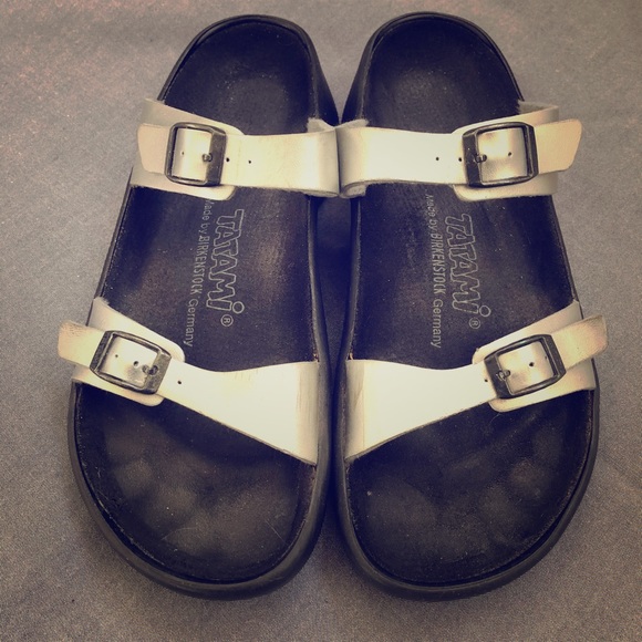 Tatami Berkenstock Silver Sandals - Picture 1 of 5